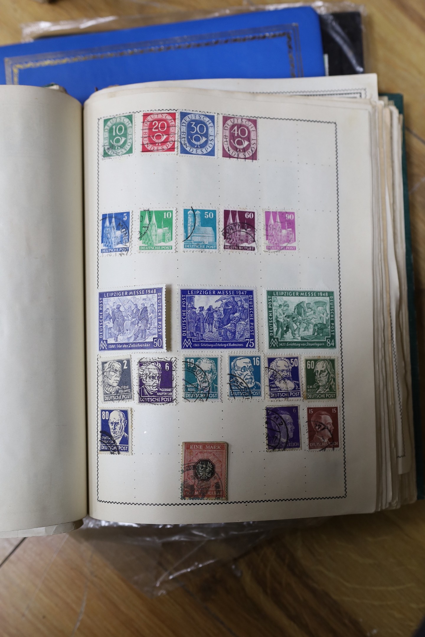 Stamps:world stamps in albums and stock books, (in three boxes)